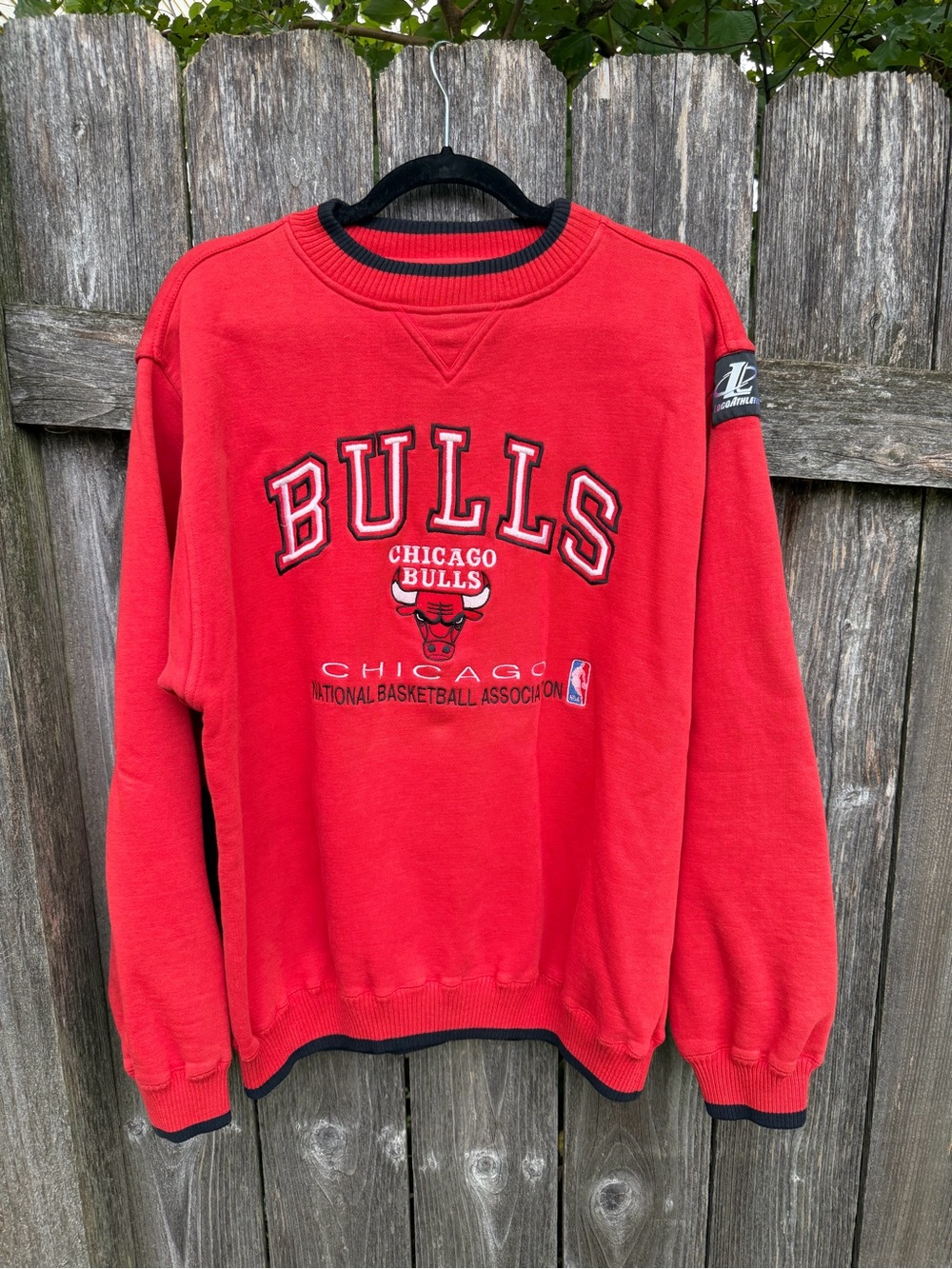 Vintage 90s Chicago Bulls Sweatshirt Logo Athletic Red Crewneck Embroidered